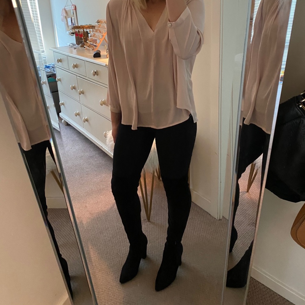 Anthropology x dRA silky pink blouse